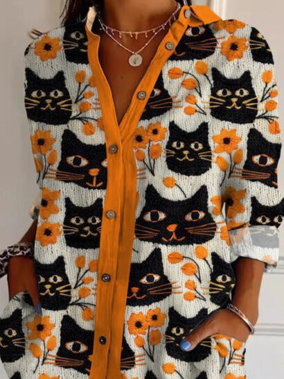 Cleo Cat Art Blouse